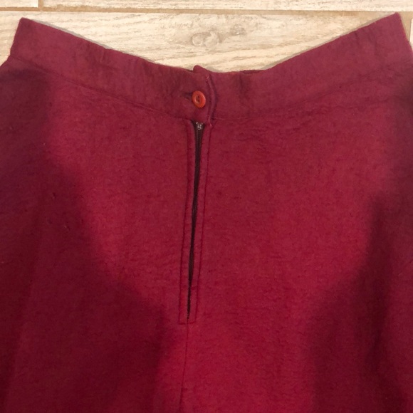Authentic Vintage 1950s Felt Circle Poodle Skirt, Burgundy - Picture 7 of 8